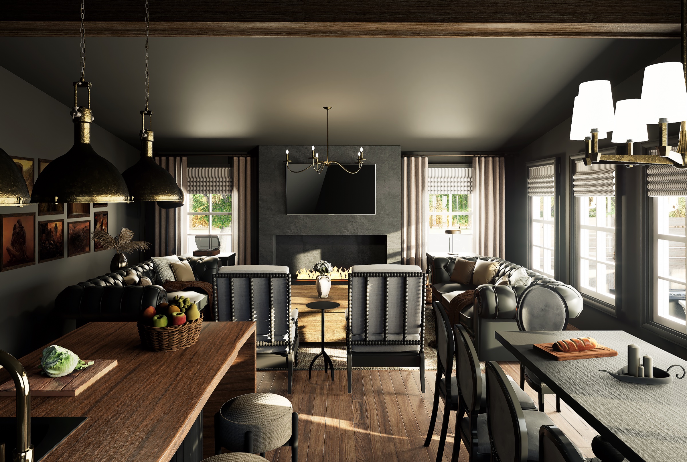 Rendering of BLACK PEARL BNB LIVING ROOM